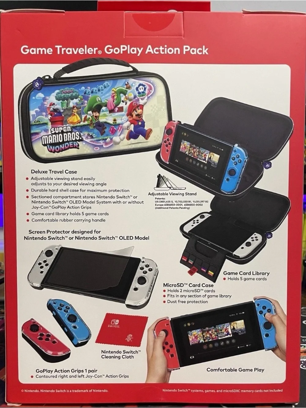 Nintendo Super Mario Bros. Wonder Travel Case and Screen Protector - Multi-Color